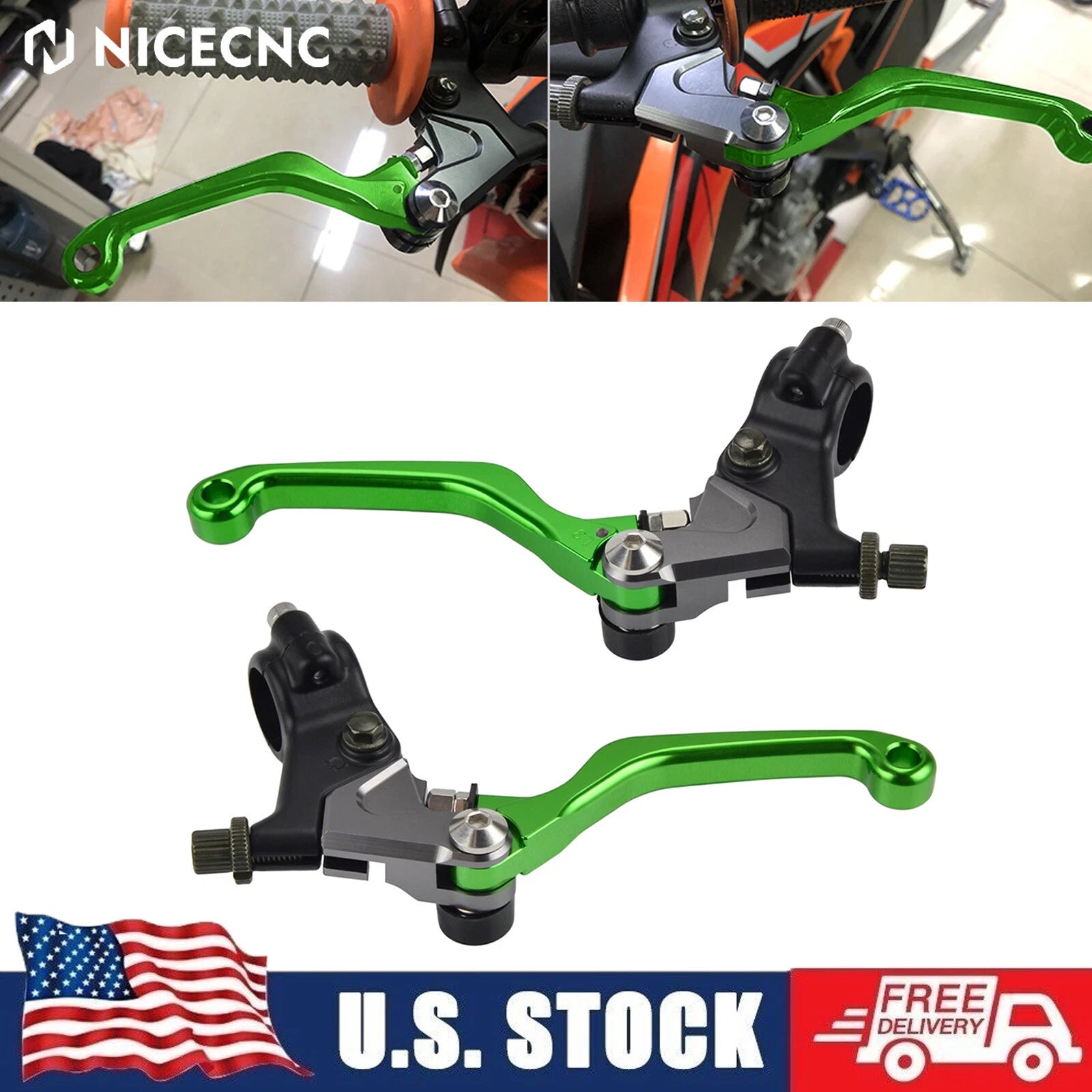 Brake Clutch Lever Set for Kawasaki KX60 KX80 KX125 KX250 KX400 KX450 KDX200 (1990–2023)