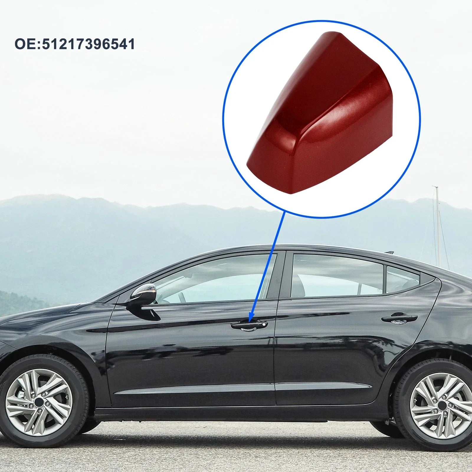 Front Left Door Handle Cover Cap for BMW X1 X2 (2015 - 2018) Red