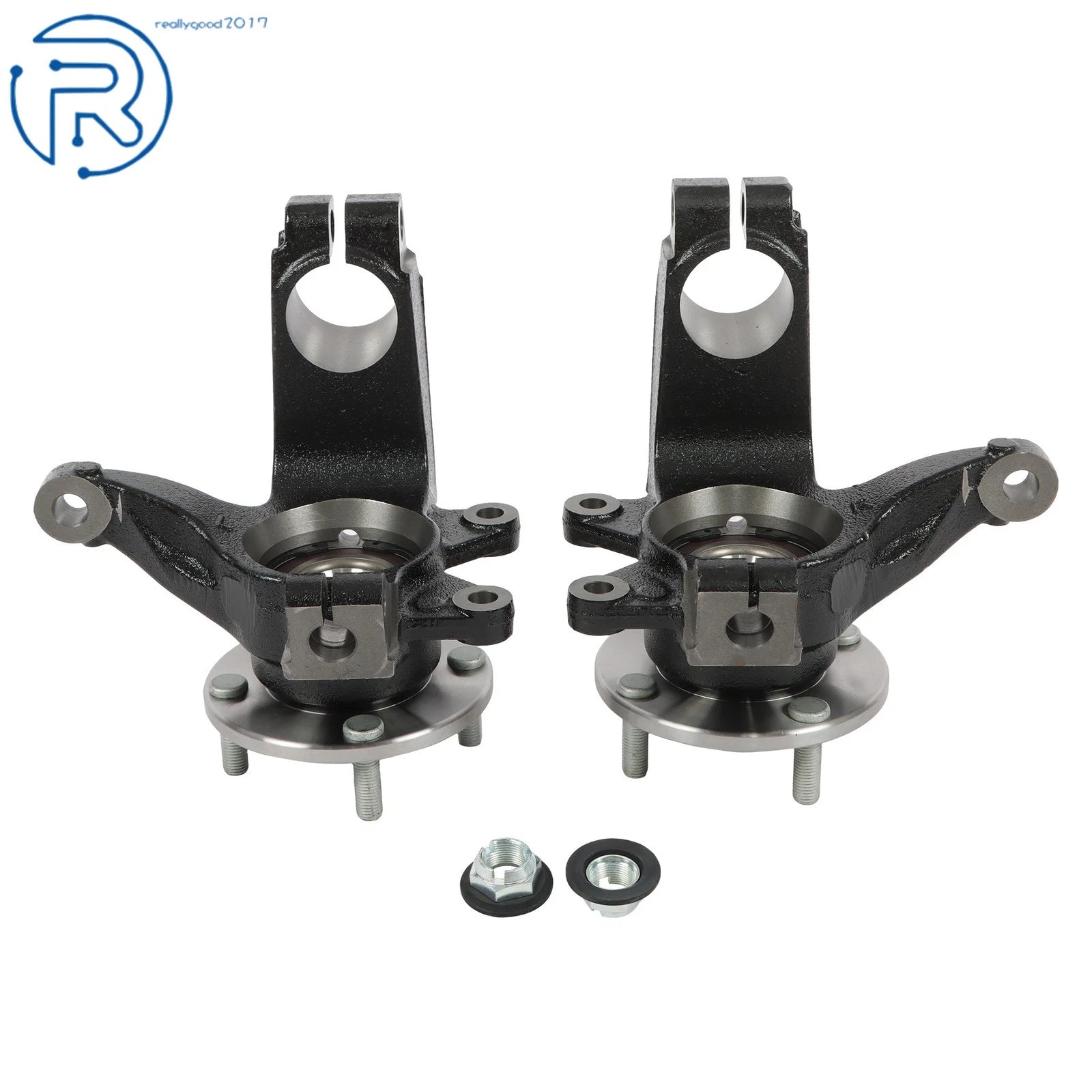 2X Front Side Steering Knuckle & Wheel Hub Bearing Assembly for Ford Focus (2006-2011)
