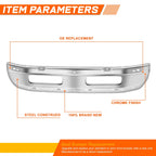 Polished Front Bumper Face Bar for Ram 1500 2500 3500 (1994–2002) Chrome