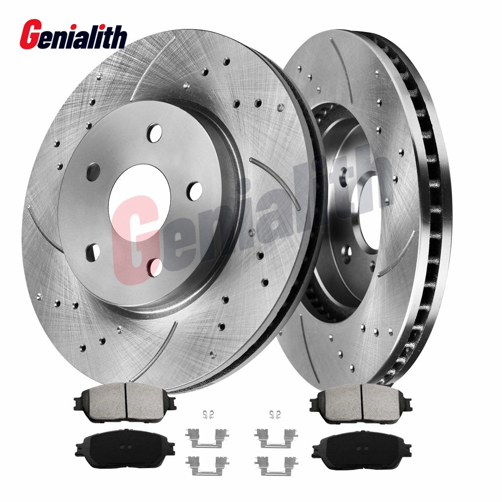 Set of 2 Front Drilled Disc Brake Rotors & Ceramic Pads for Lexus ES300 (2002–2003)