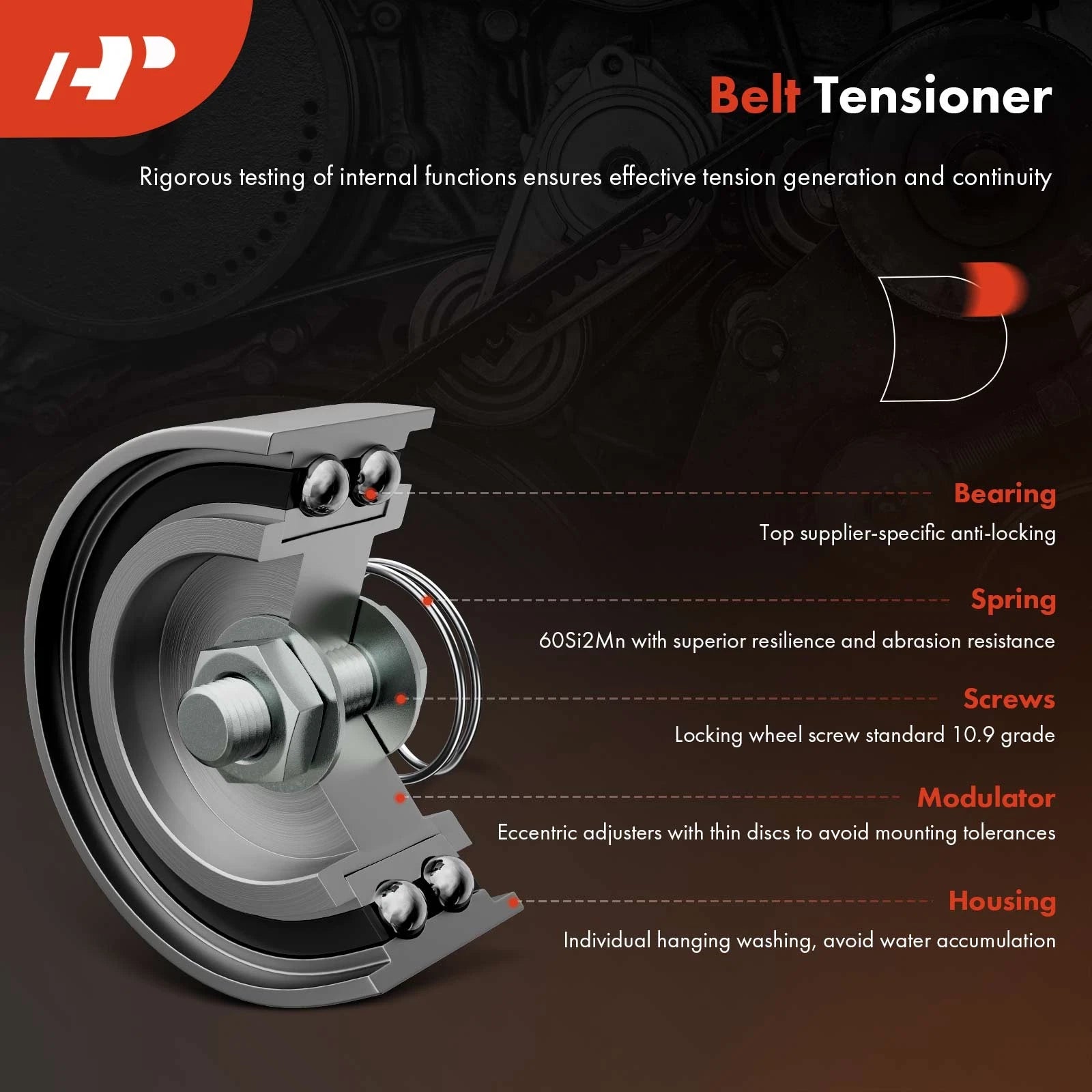 Set of 4 Serpentine Belt Drive Components for Chevy Silverado 1500