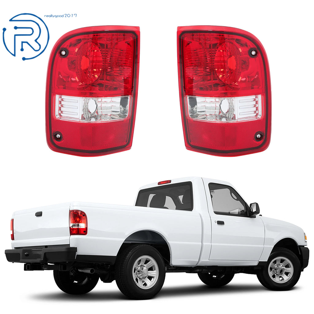 Set of 2 Red Clear Tail Lights for Ford Ranger (2001-2011) Chrome