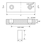 10 Pack 6"x2"x1" Standard Aluminum Soft Jaws