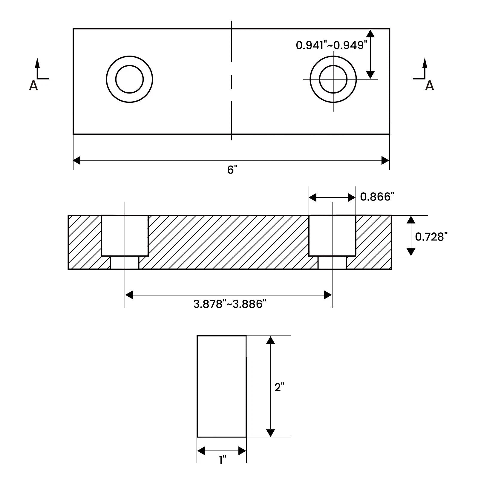 10 Pack 6"x2"x1" Standard Aluminum Soft Jaws