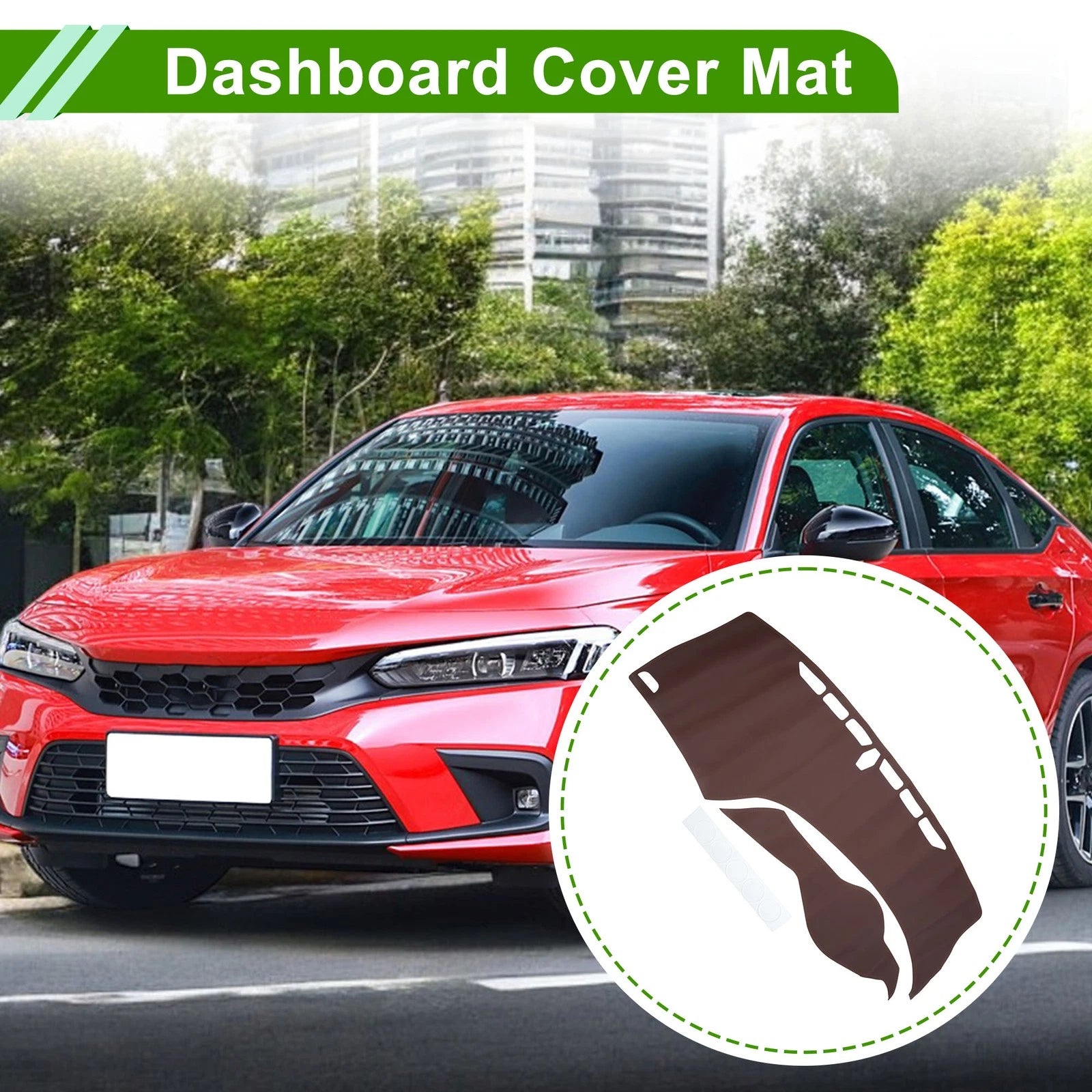 Dashboard Cover Mat for Honda Civic (2012–2015) - Brown