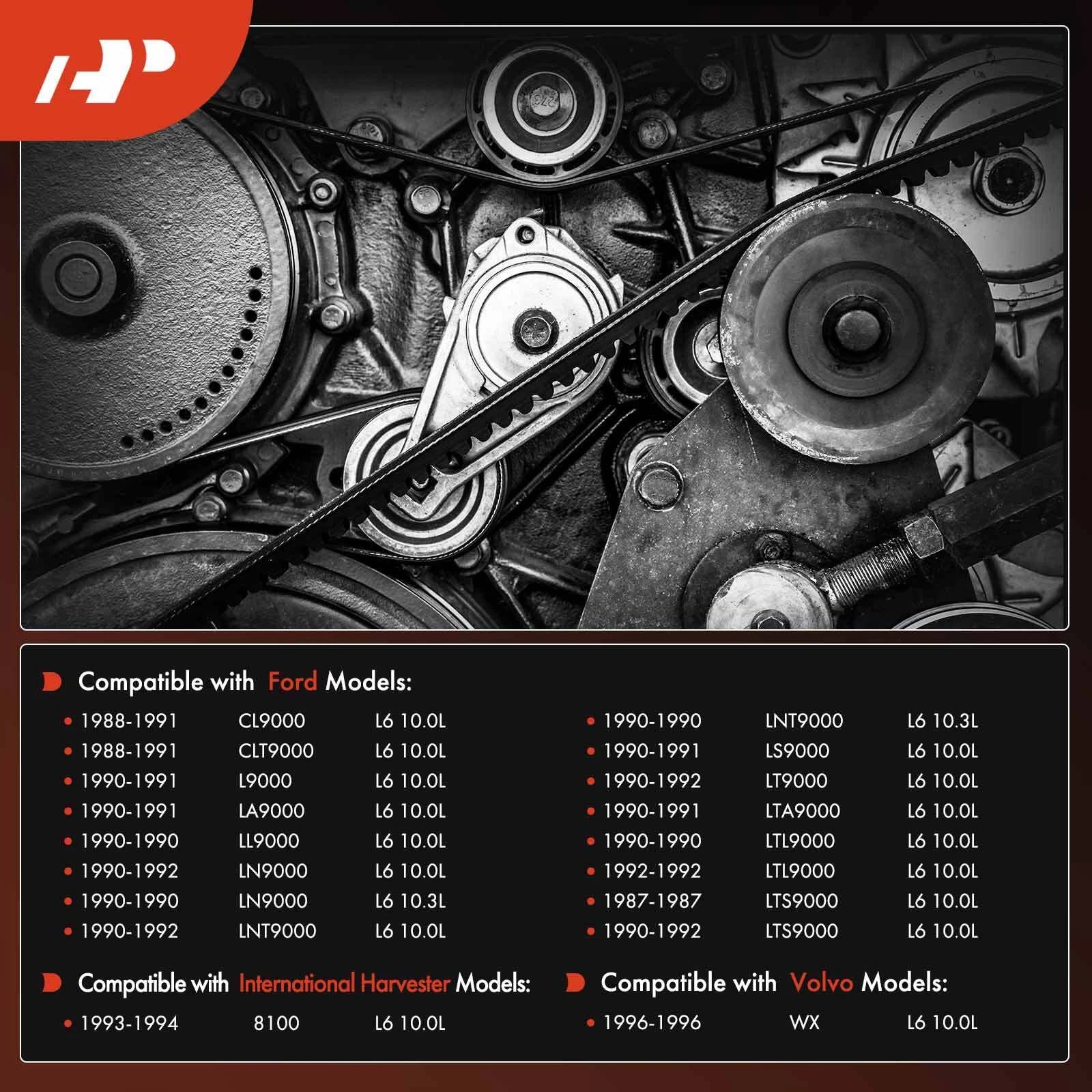 Serpentine Belt for Ford CL9000, Freightliner FL112, FLD112