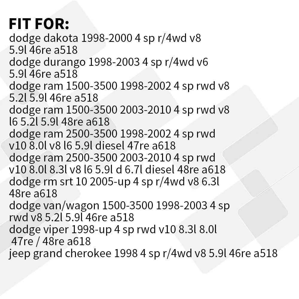 Transmission Filter Kit with Pan Gasket for Dodge Ram 5.9L (1998–2010)