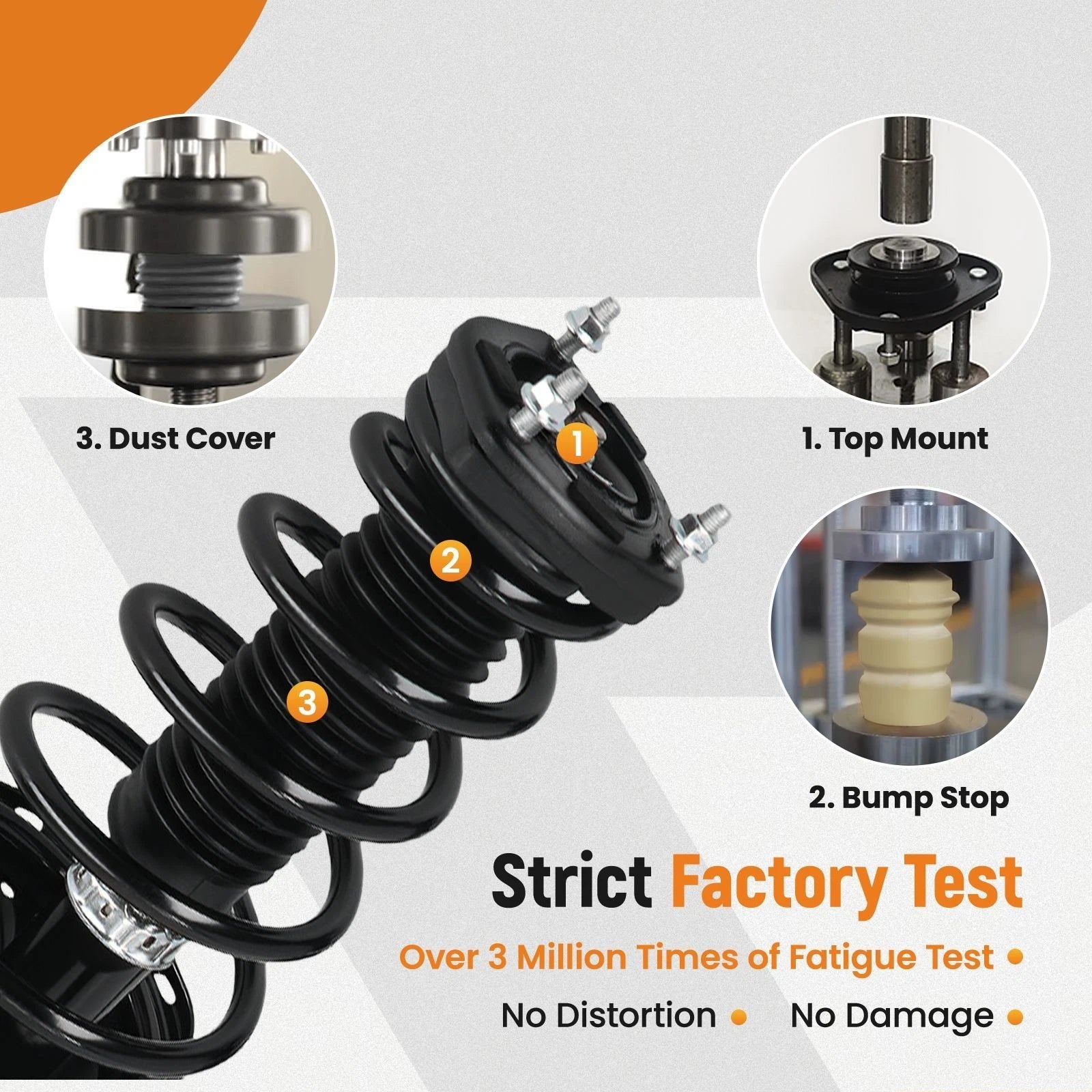 Set of 4 Quick Struts with Coil Spring for Toyota Highlander (2008–2010)