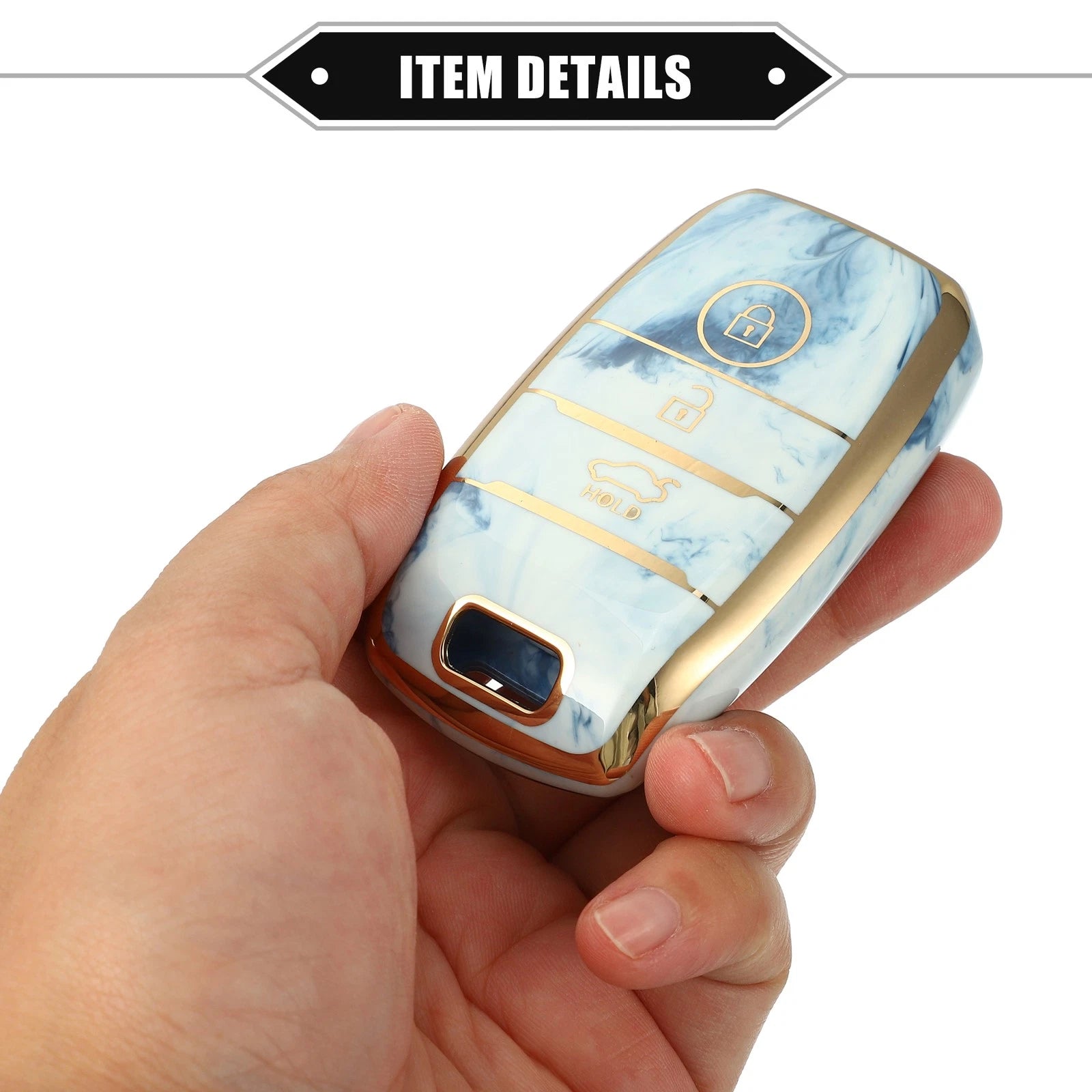 3X Remote Key Fob Cover Shell for Kia Optima Rio Sportage (TPU, Blue)