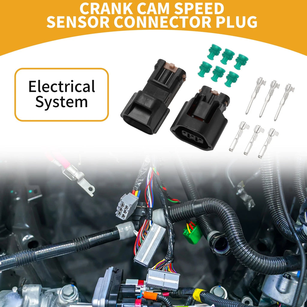 3 Pin Crank Cam Speed Sensor Connector Plug for Mitsubishi Evo, Subaru 