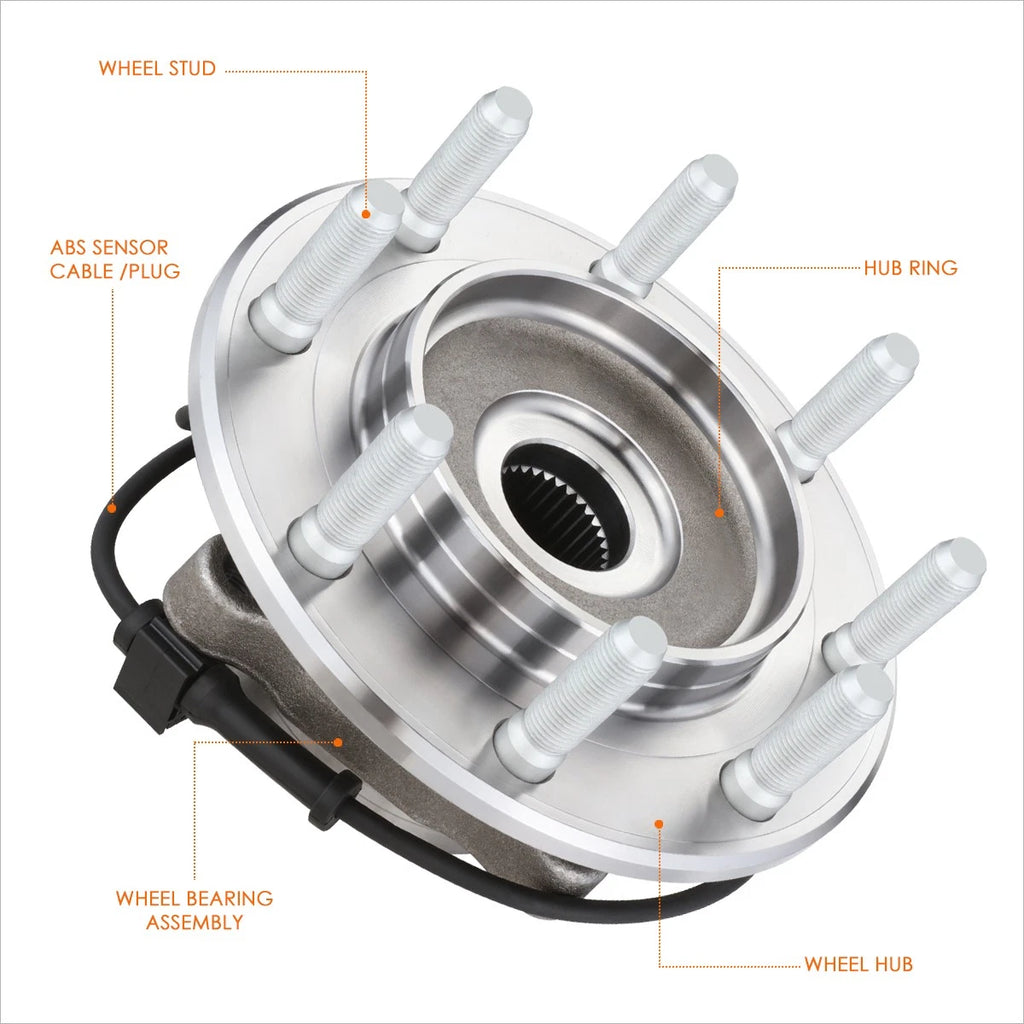 Front Wheel Hub Bearing Kit w/ABS Sensor for Silverado/Sierra 3500 (2001–2006)