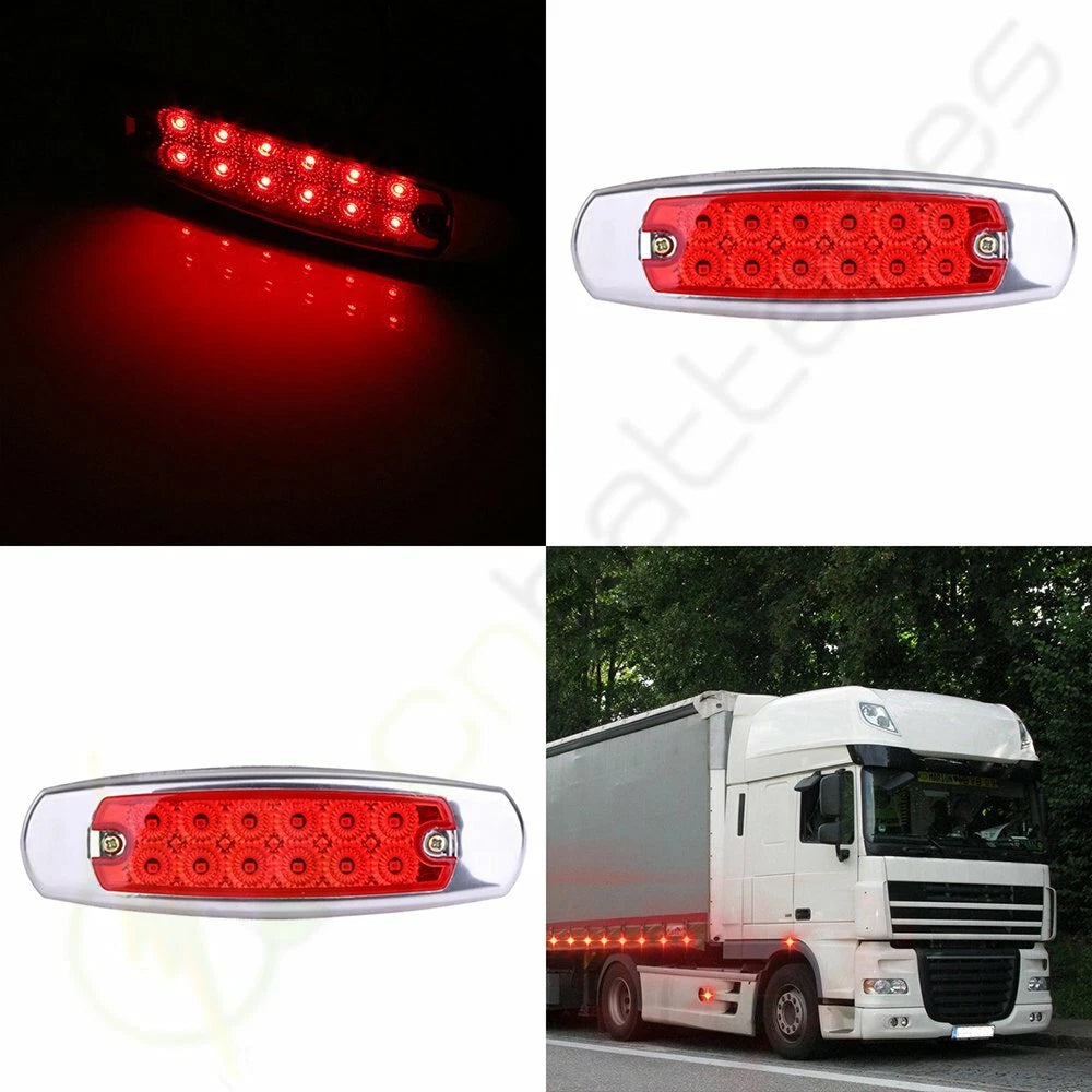 2X Red 12 LED Side Marker Clearance Light for Peterbilt