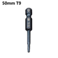 Magnetic Torx Bit Set for Electric Screwdrivers T5 T40 (50mm, Hex Shank)