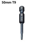 Magnetic Torx Bit Set for Electric Screwdrivers T5 T40 (50mm, Hex Shank)