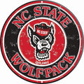 12" Round Aluminum Sign for North Carolina State University WolfPack