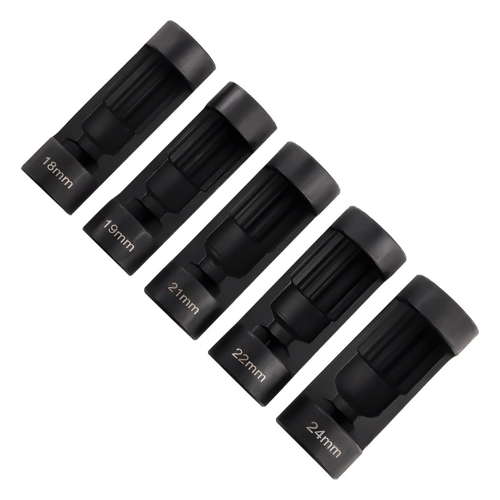 Set of 5 Strut Nut Sockets 18mm 19mm 21mm 22mm 24mm 12 Point 1/2" Drive