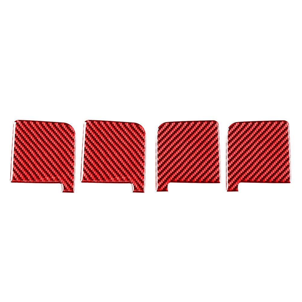 Set of 4 Red Carbon Fiber Door Handle Bowl Covers for Toyota Tundra (2014–2021)