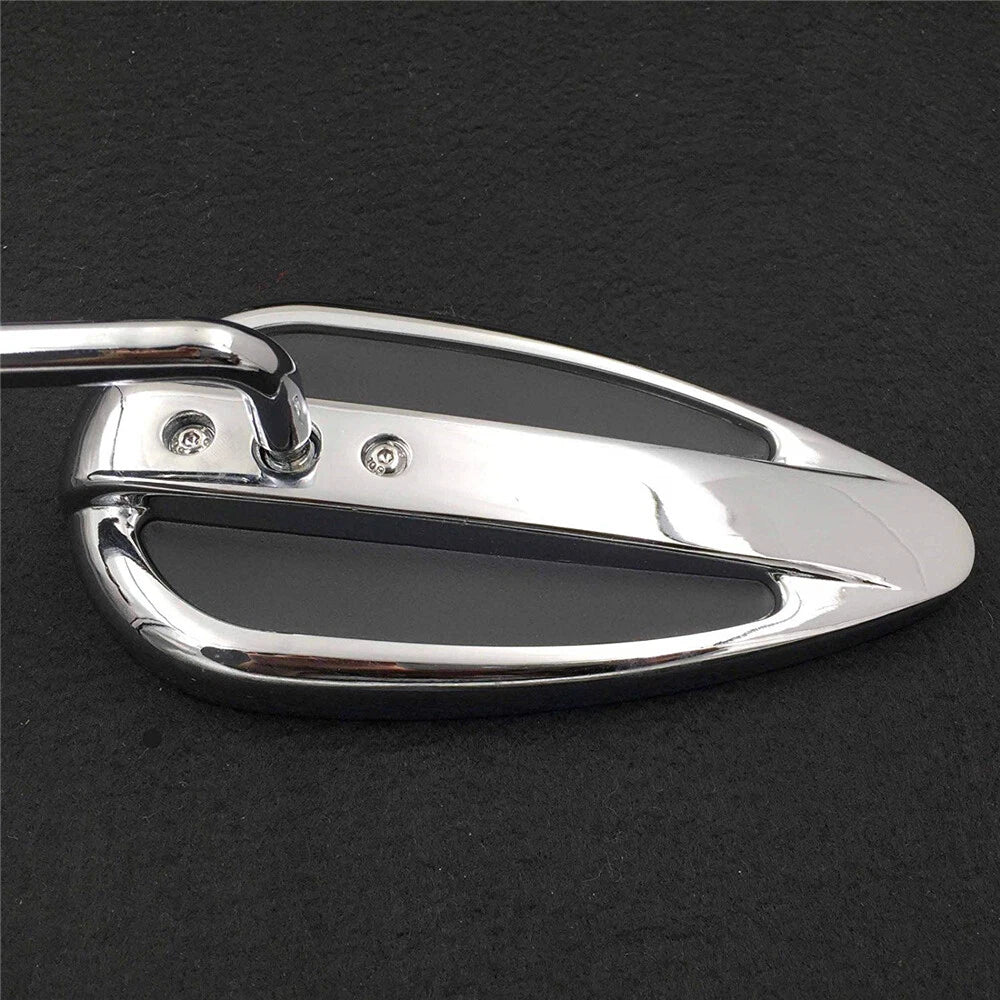 Chrome Teardrop Mirrors for Harley Sportster Low Glide FXRS FXRT Softail