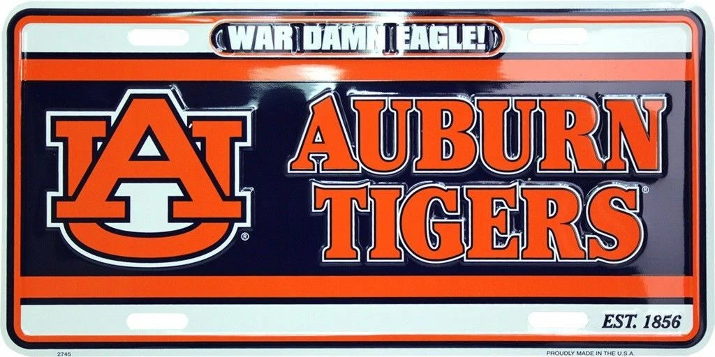 Auburn Tigers Collegiate Metal Novelty License Plate Tag