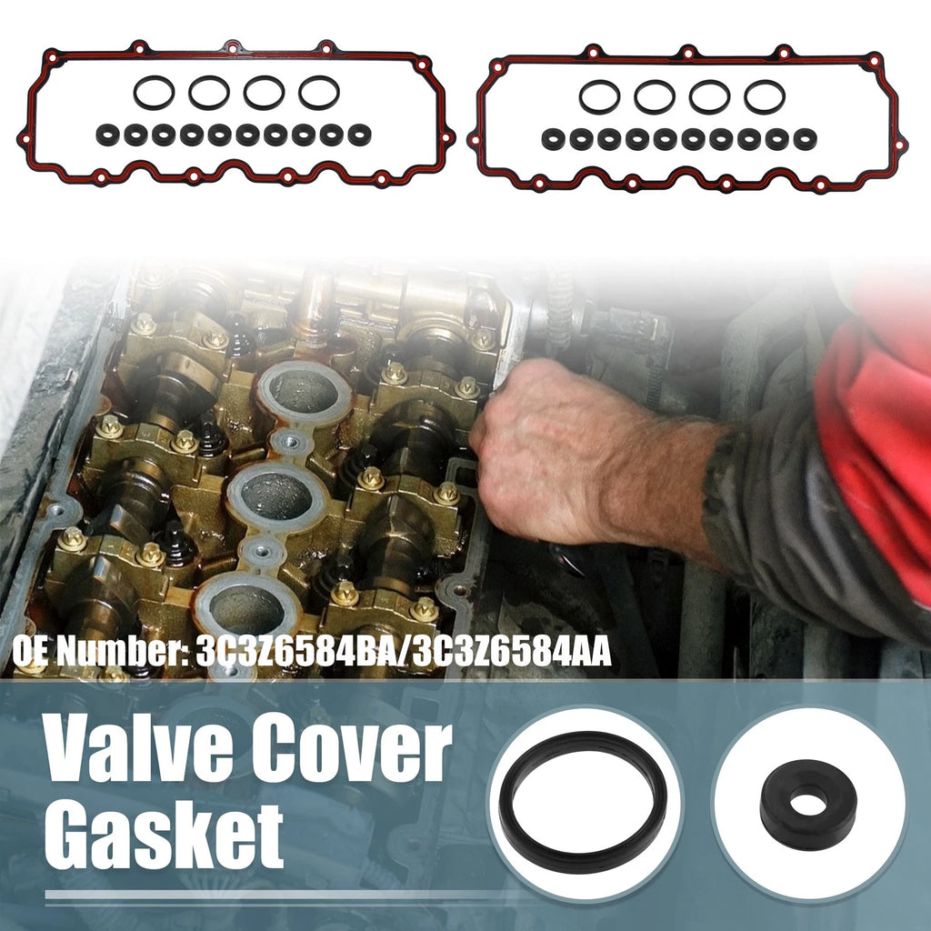 Set of 2 Engine Valve Cover Gaskets Seals for Ford F-250 Super (2003–2007)