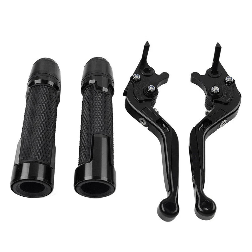 CNC Black Extendable Brake Clutch Lever Grip Set for Honda VFR1200 (2010-2016)