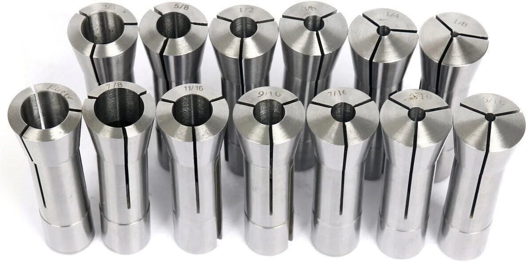 13pcs R8 Round Collet Drawbar Thread 7/16"-20" for CNC Machines