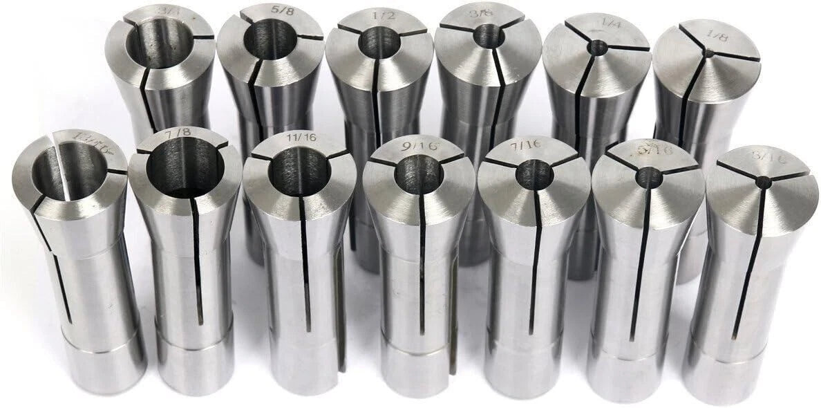 13pcs R8 Round Collet Drawbar Thread 7/16"-20" for CNC Machines