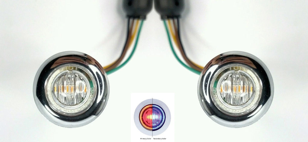 LED Dual Color Marker Clearance Lights 1-1/4 Inch for Universal Fit (12V)