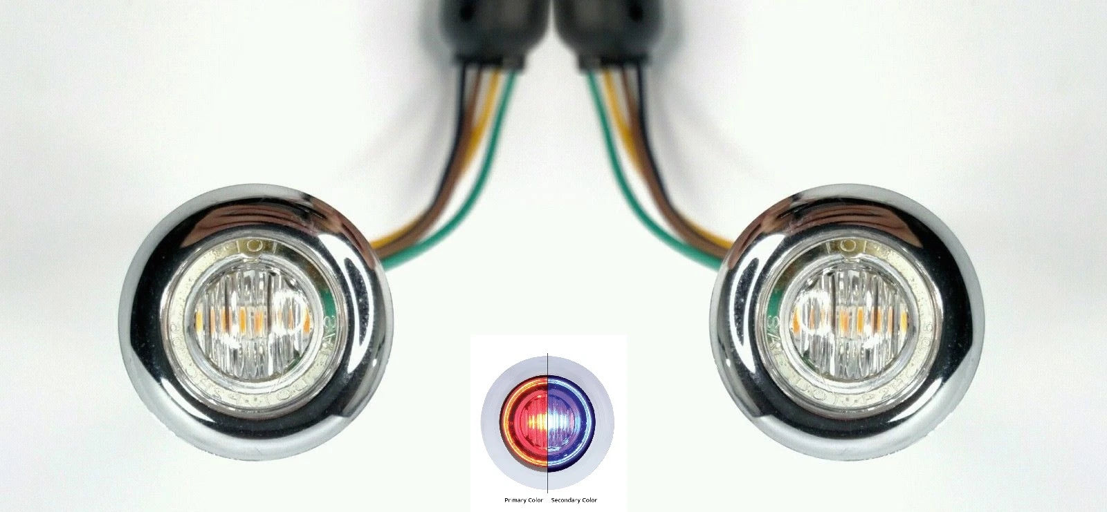 LED Dual Color Marker Clearance Lights 1-1/4 Inch for Universal Fit (12V)