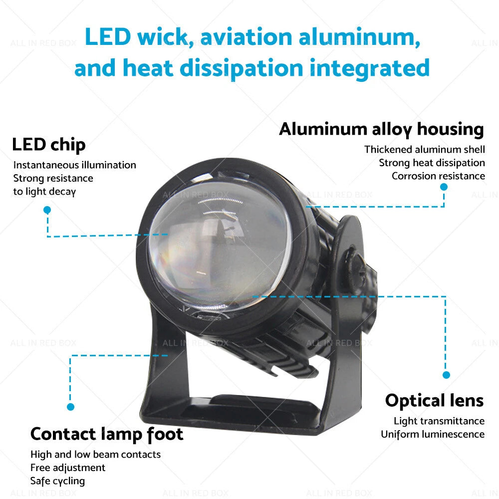2X LED Motorcycle Headlight Spot Lights for Car Driving Fog Lamp (12-24V)