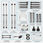 4" Lift Kit with Shocks for Jeep Wrangler JK Unlimited (2007–2018)