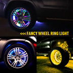 Set of 4 Multi-color RGB LED Wheel Rings for Car Truck
