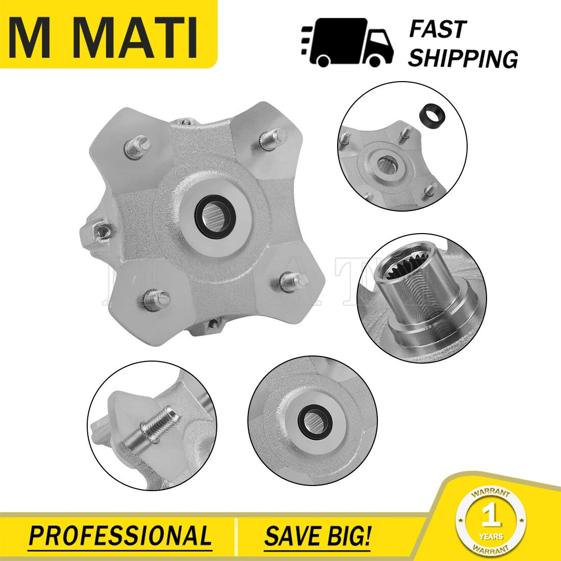 Rear Back Wheel Hub for Arctic Cat 250 300 400 500 (2003–2004)