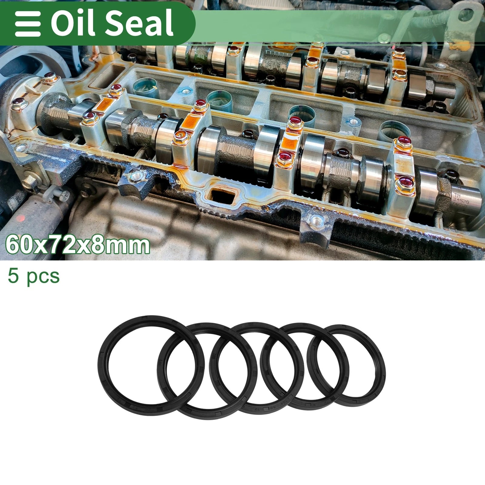 Oil Seal for Rotary Shaft (60x72x8mm) NBR Rubber High Pressure