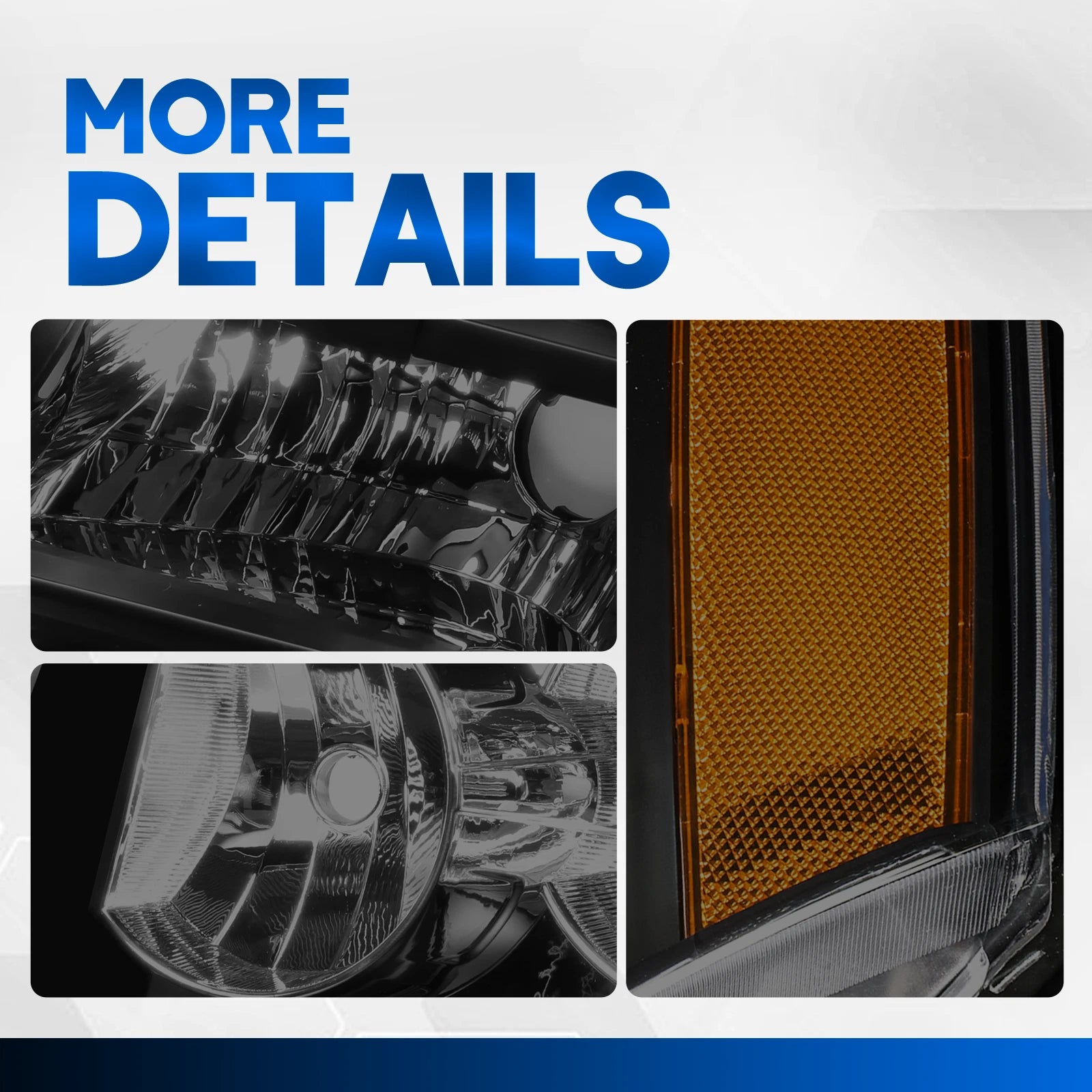 Smoked Black Housing Amber Corner Headlights for Chevy Tahoe (2007–2014)