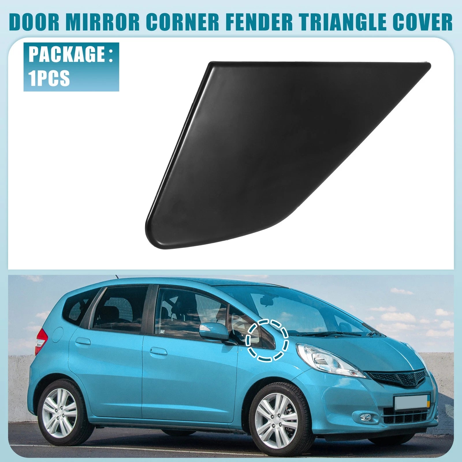 Right Door Mirror Corner Fender Triangle Cover for Honda Fit (2007–2014) No.75490-TF0-Y01