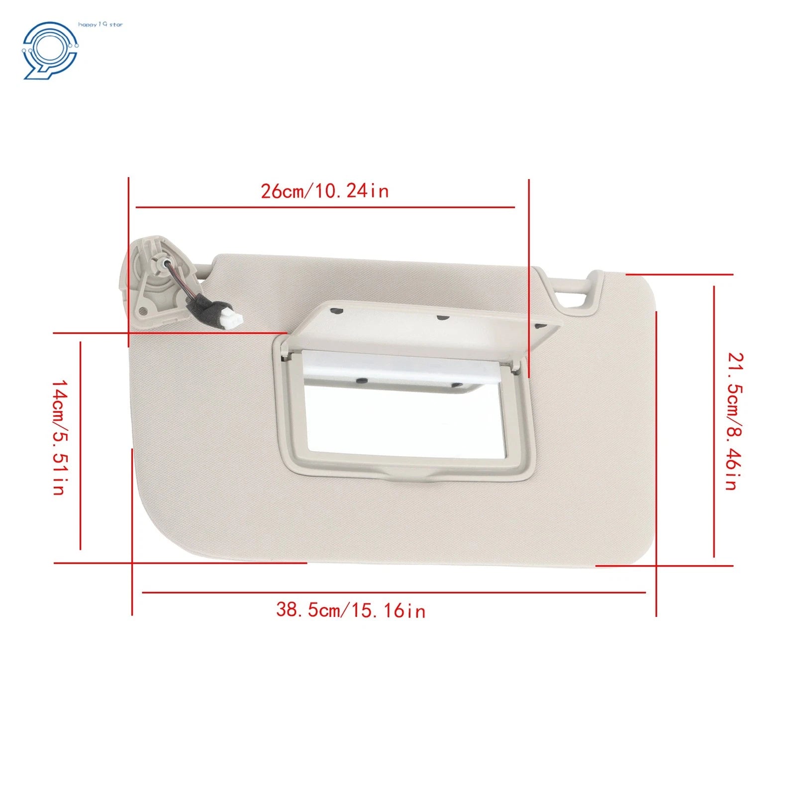 Left Driver Sun Visor for Nissan Rogue X-Trail (2014–2020) Gray with Mirror & Light