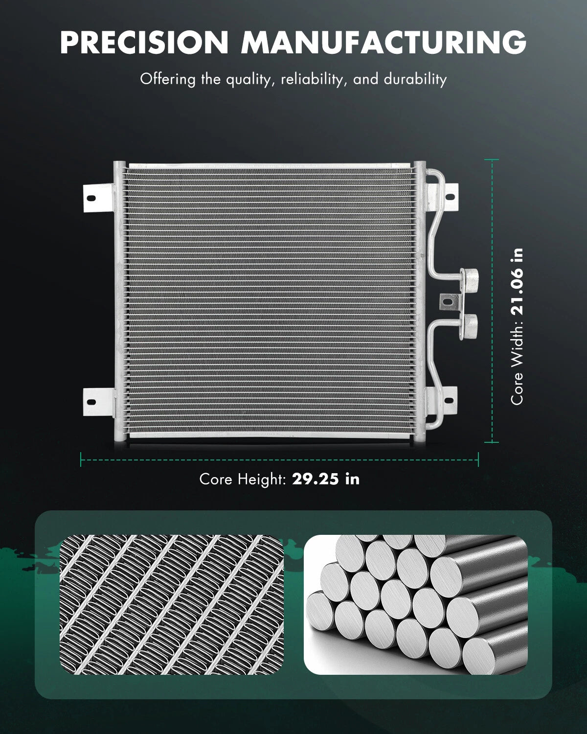 Aluminum Truck AC Condenser for Ford F650 F750 (2000–2007)