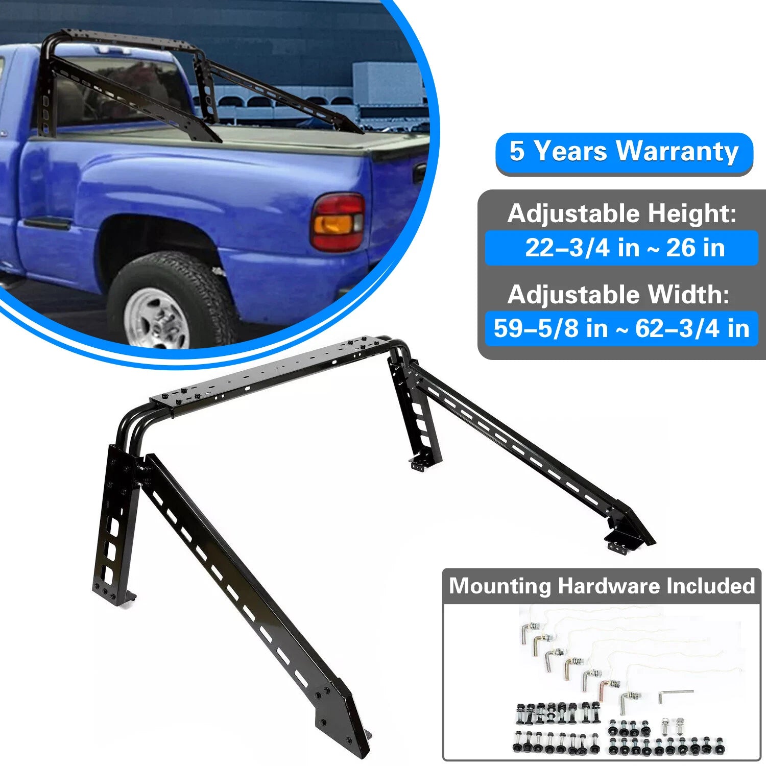 Adjustable Roll Bar for Full Size Truck (Silverado, Ram, F150)