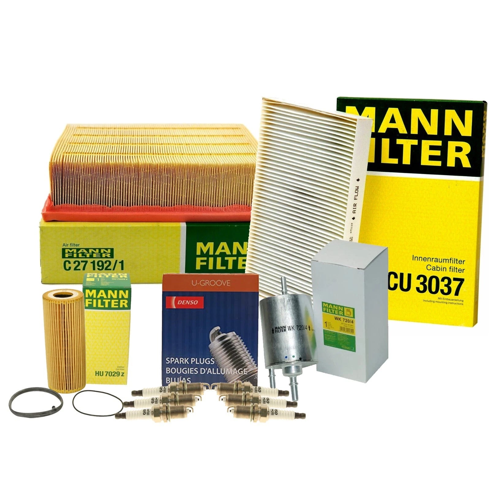 Mann Engine Cabin Air Oil Fuel Filters & Denso Spark Plugs for