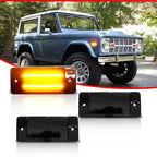 Smoked Lens Amber Front Side Marker Lights for Ford Bronco (1970–1977)