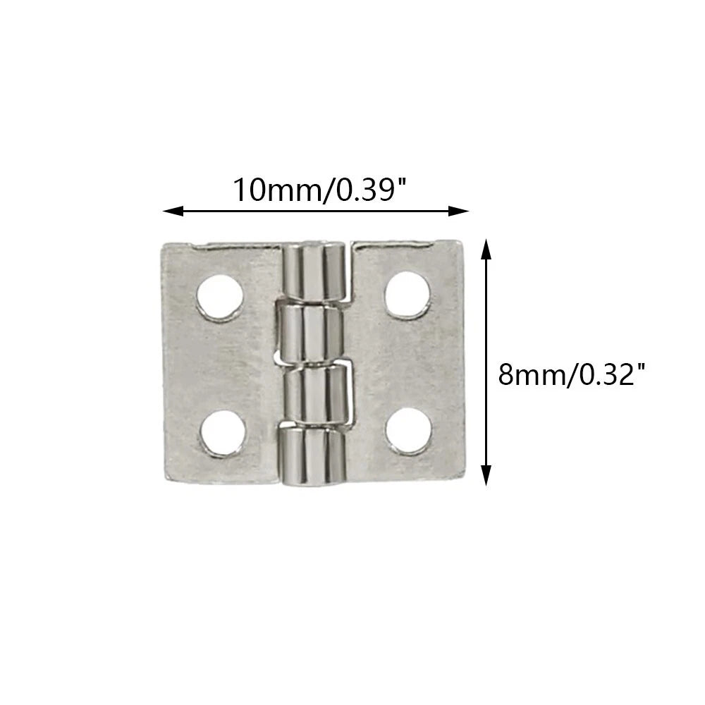 100pc Mini Metal Hinges for Craft Door Wooden Box (8x10mm)