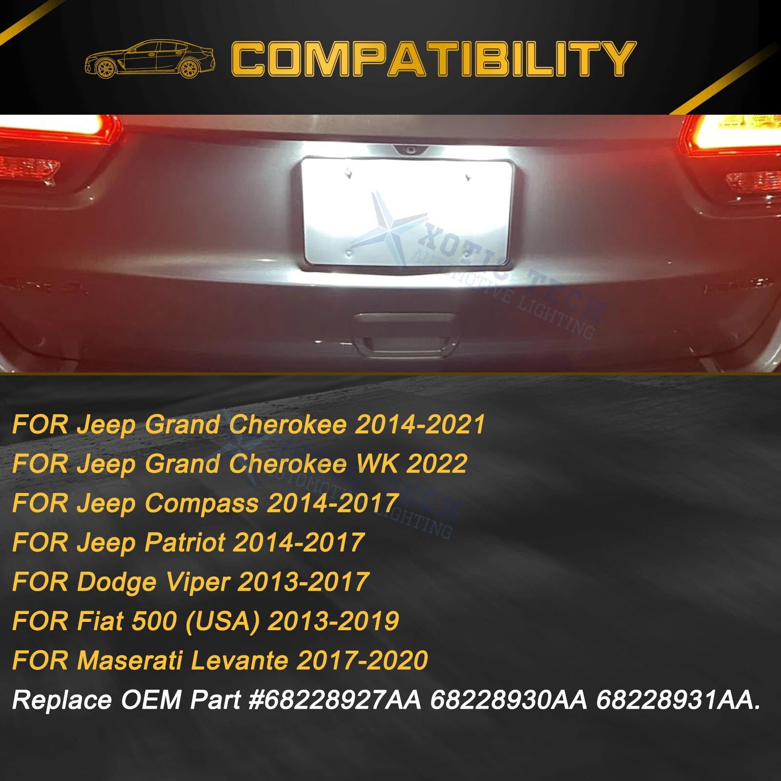 LED License Plate Light for Jeep Grand Cherokee Compass (2009-2019)