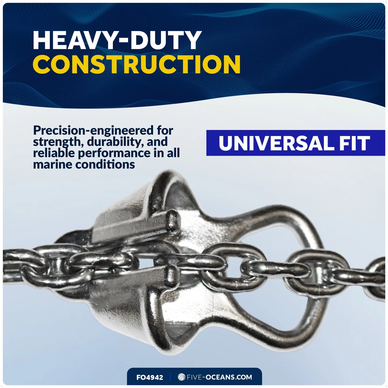 Boat Anchor Chain Lock for Marine-Grade Chains (Fits 3/8" - 1/2")