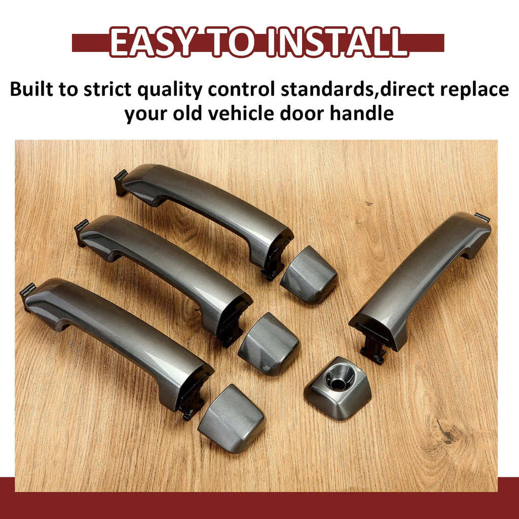 Set of Gray Painted Door Handles for Toyota Tundra Sequoia (2011–2019)