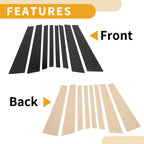Set of 8 Car Pillar Window Trim Covers for BMW X5 (2014–2018) Black