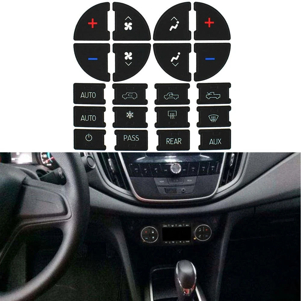 AC Dash Button Repair Kit Decal Stickers for Chevy GMC Buick V (2010–2023)
