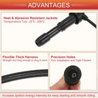 3X Spark Plug Wire Ignition Coil Cable No. 2750139A70 for Hyundai Santa Fe (2013–2018)