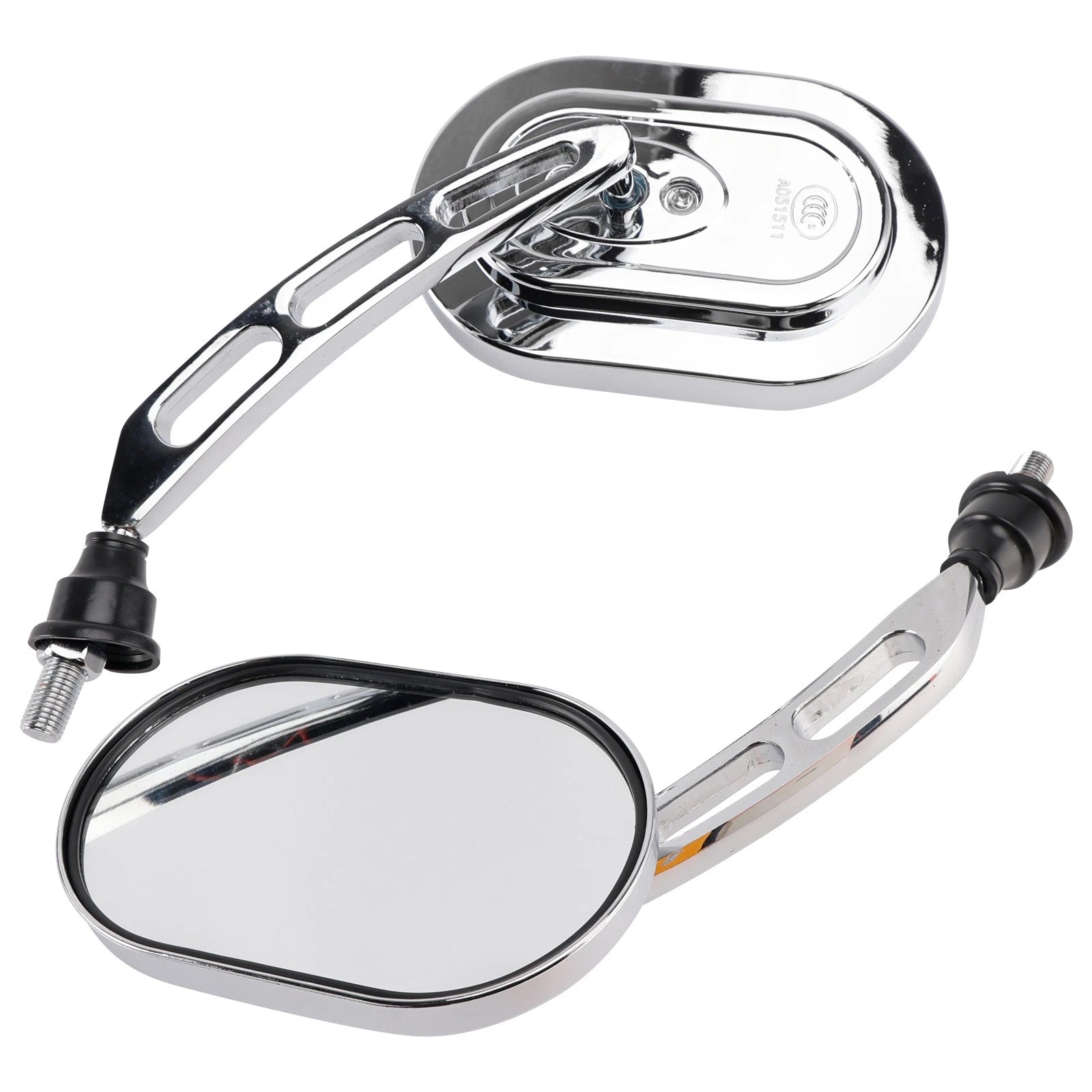 Chrome Rearview Mirrors for M10 Metric Motorbike